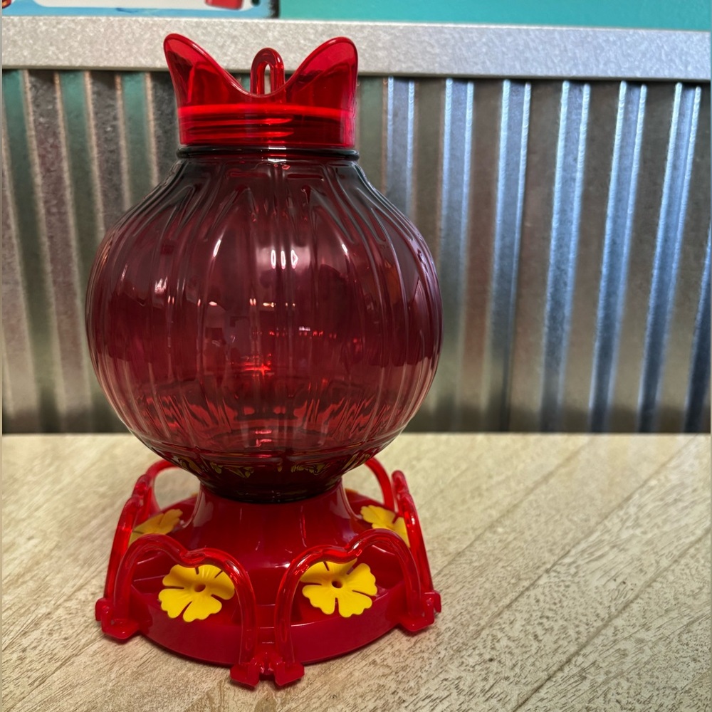 Red Hummingbird Feeder - Decorative Home Accent